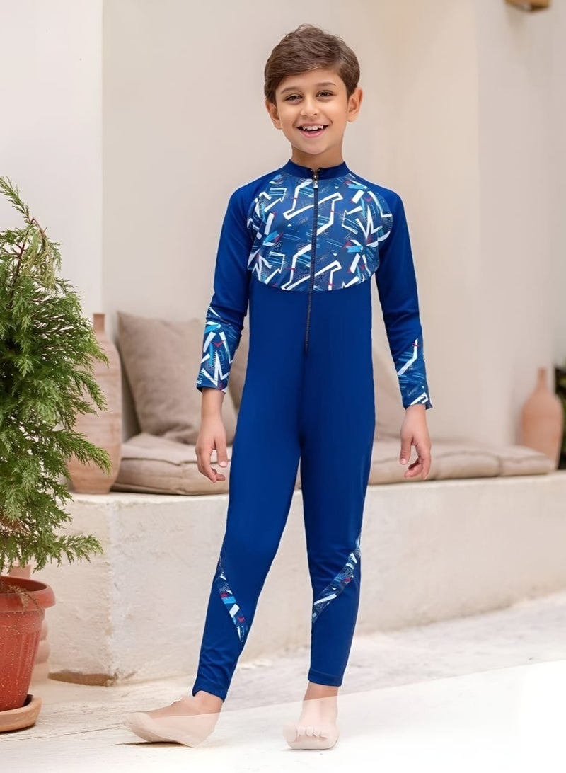 Generic Kids' Sun Protection Swimsuit - One Piece, Long Sleeves and Long Pants - Image 2