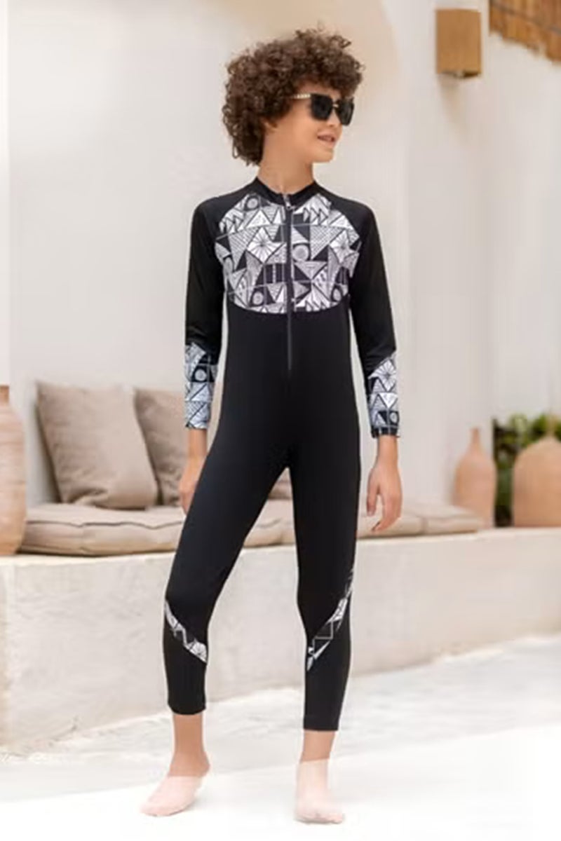 Generic Kids' Sun Protection Swimsuit - One Piece, Long Sleeves and Long Pants - Image 3