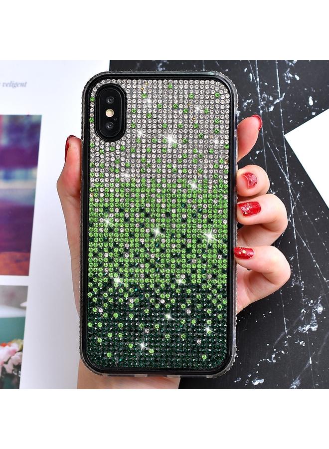 اس-توب جراب لهاتف iPhone X / XS مصنوع من مادة TPU + Epoxy Flash Diamond ثلاثية الألوان متدرجة اللون - Image 1