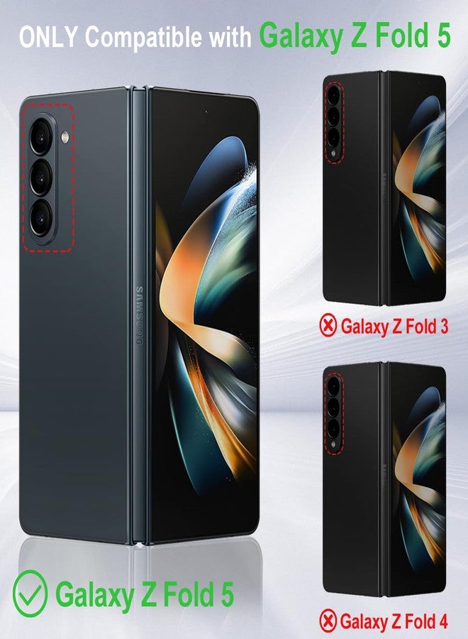 كيزي هوم جراب KEZiHOME لهاتف Galaxy Z Fold 5، جراب محفظة من الجلد الطبيعي [حجب RFID] مع فتحات للبطاقات وحامل وغطاء حماية مقاوم للصدمات قابل للطي، متوافق مع Samsung Galaxy Z Fold 5 (أسود/بني) - Image 2