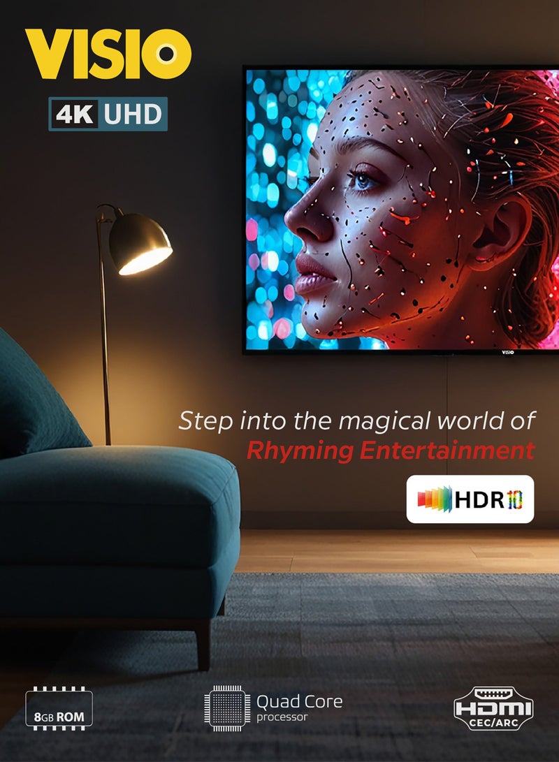 فيسيو تلفزيون فيزيو 65 بوصة 4K ذكي، يعمل بنظام تايزن، تقنية MEMC وصوت دولبي، مع حامل جداري مجاني - أسود [65VSSU3Tizen] - Image 3