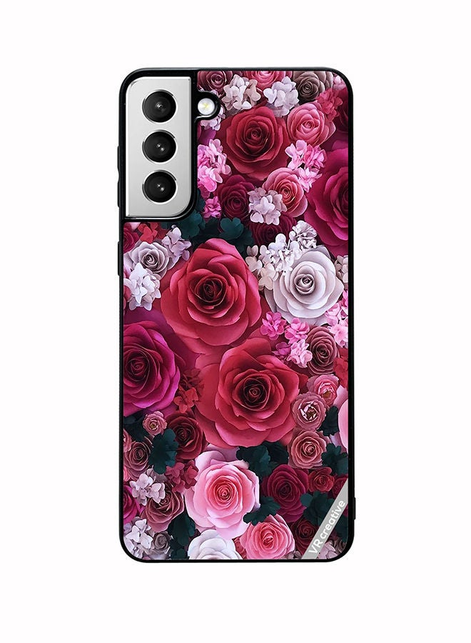 VR CREATIVE Protective Case Cover For Samsung Galaxy S22 Plus 5G Rose Flower Design Multicolour - Image 1
