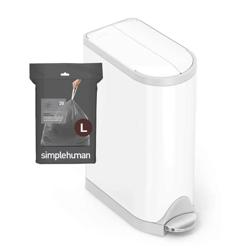 simplehuman Code L 40 Count  Genuine Custom Fit Liners  Drawstring Trash Bags in Dispenser Packs  18 Liter / 4.7 Gallon - Image 3