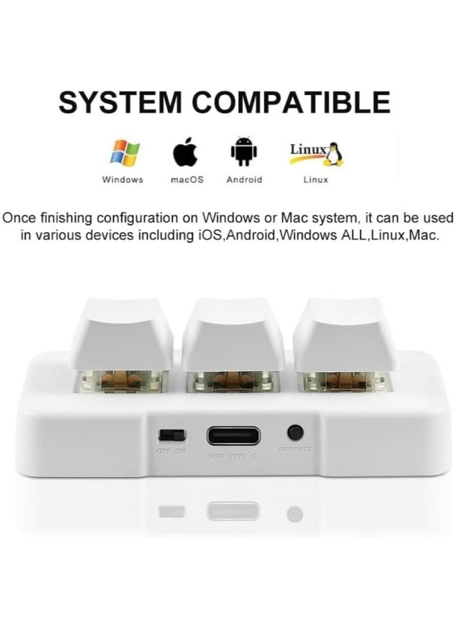 ماركة غير محددة - لوحة مفاتيح ميكانيكية صغيرة مع 3 مفاتيح 2.4G لاسلكية، 2 في 1 مع مفاتيح سريعة مخصصة وبرمجة مع إضاءة RGB للألعاب وأعمال المكتب، مفاتيح قابلة للتخصيص - Image 1