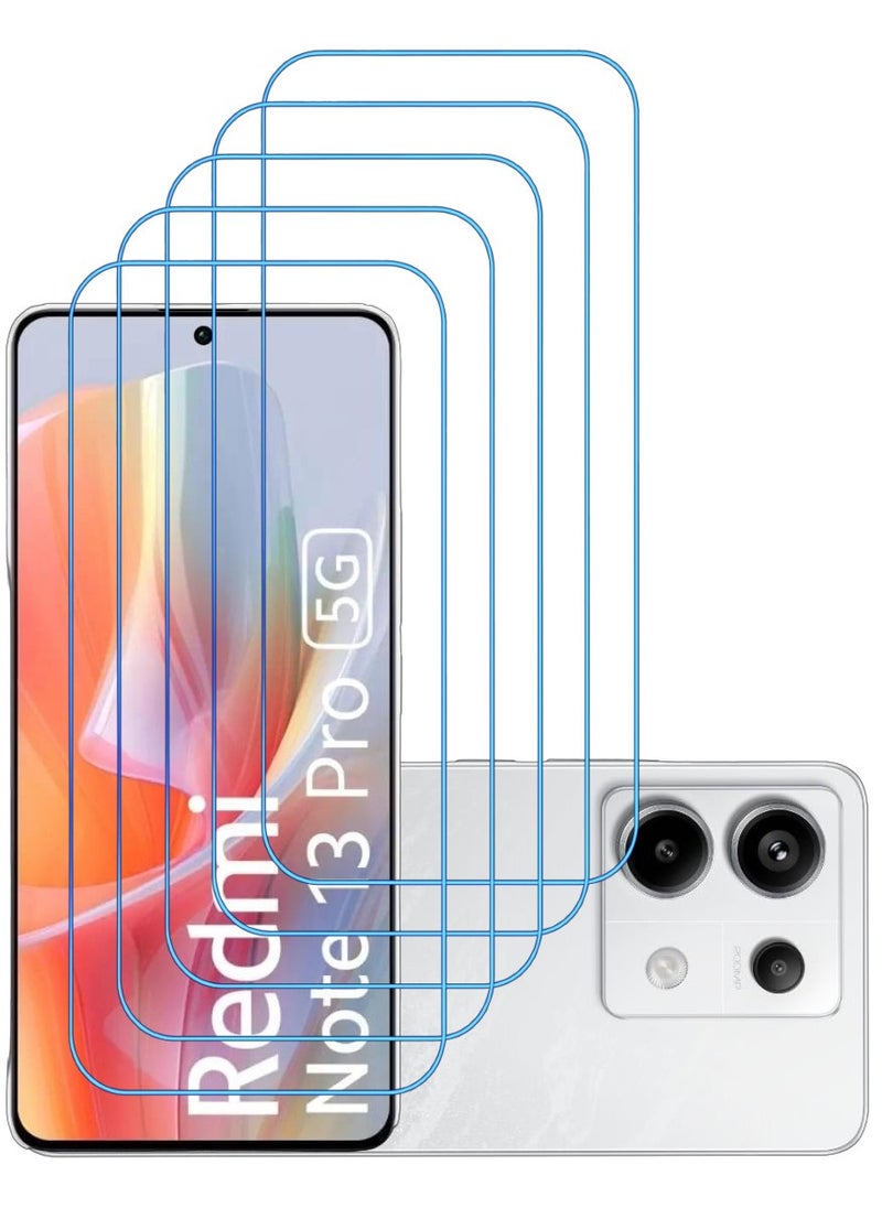 ACLIX 5 Pieces Antistatic ESD Dustproof Premium Quality High Definition Clear Tempered Glass Screen Protector Designed For Xiaomi Redmi Note 13  Pro - Image 1