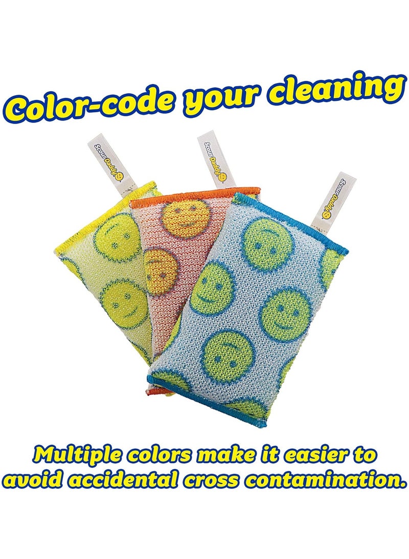 Scrub Daddy Set Of 3 Scrub Daddy Cour Pads Scour Daddy Multi Surface Scouring Pad, Absorbent, Soft in Warm Water, Firm in Cold, Scratch Free, Odor Resistant, Easy to Clean Multicolor - Image 4