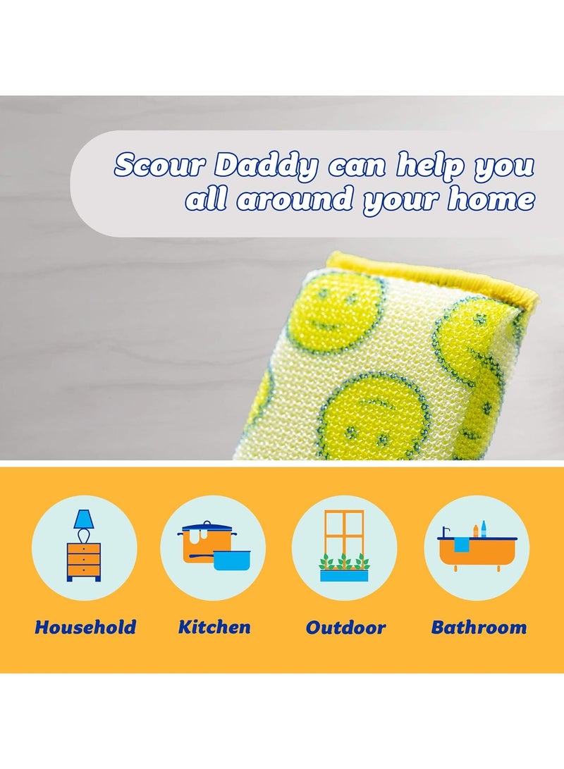 Scrub Daddy Set Of 3 Scrub Daddy Cour Pads Scour Daddy Multi Surface Scouring Pad, Absorbent, Soft in Warm Water, Firm in Cold, Scratch Free, Odor Resistant, Easy to Clean Multicolor - Image 5