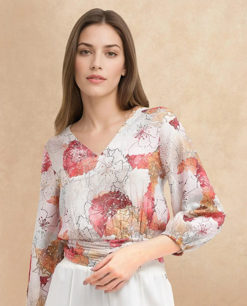 Rareism Women's Floral Printed Top