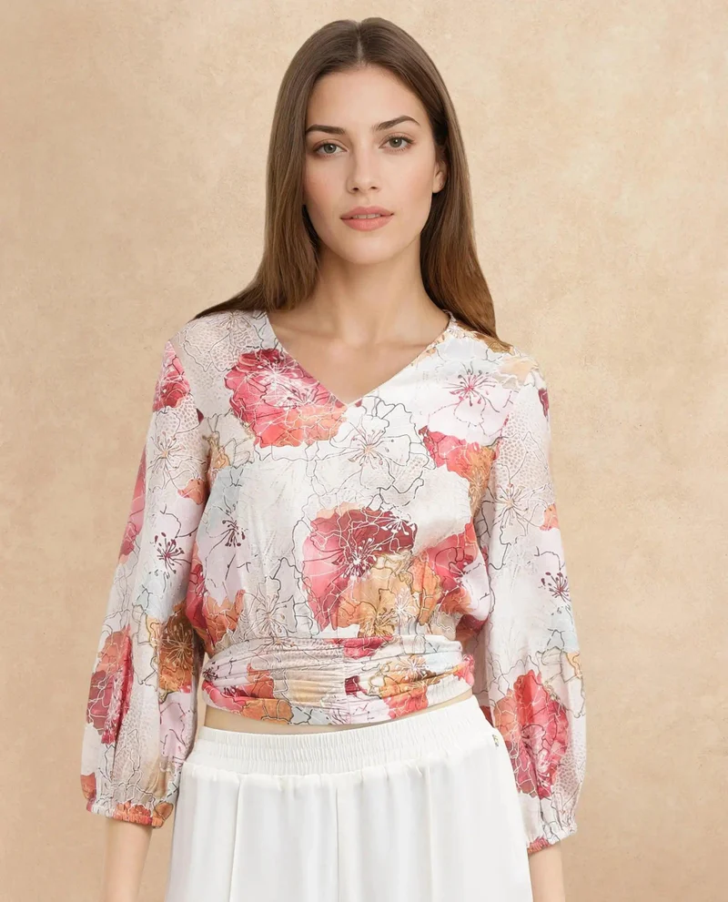 Rareism Women's Floral Printed Top