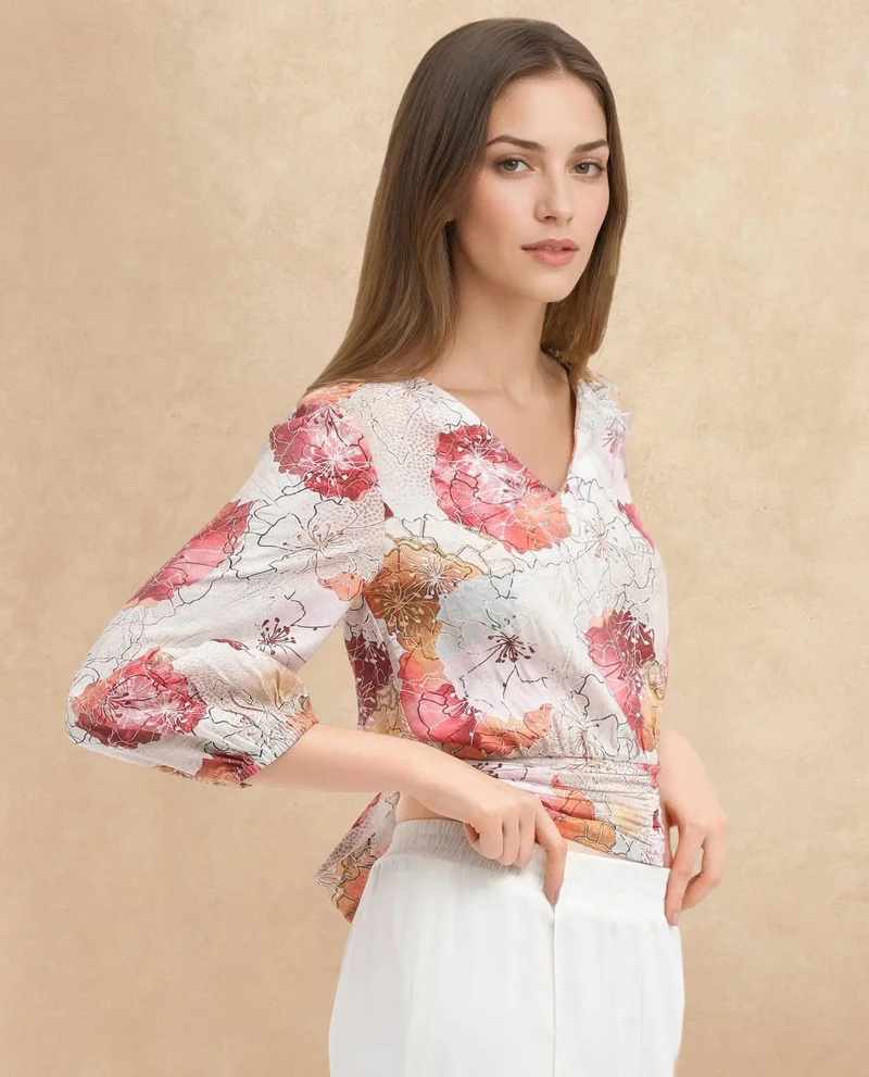 Rareism Women's Floral Printed Top