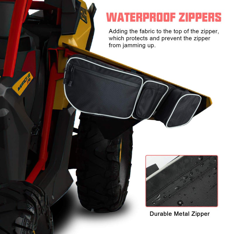 SUNPIE Storage Bags Maverick x3 Door Bags Compatible with Can am Maverick X3 Front Upper Door 2017-2026 All Models, Waterproof UTV Side Storage w/Cup Holder and Removable Knee Pad - Image 2