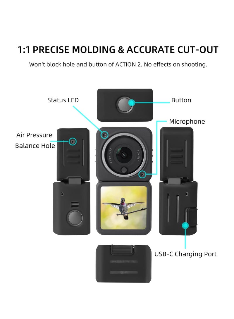 KASTWAVE Protective Cover for DJI ACTION 2, Split-Type Silicone Case Scratch-Proof Sleeve for ACTION 2 Dual-Screen Combo Camera Accessories (Dual-Screen Version) - Image 3