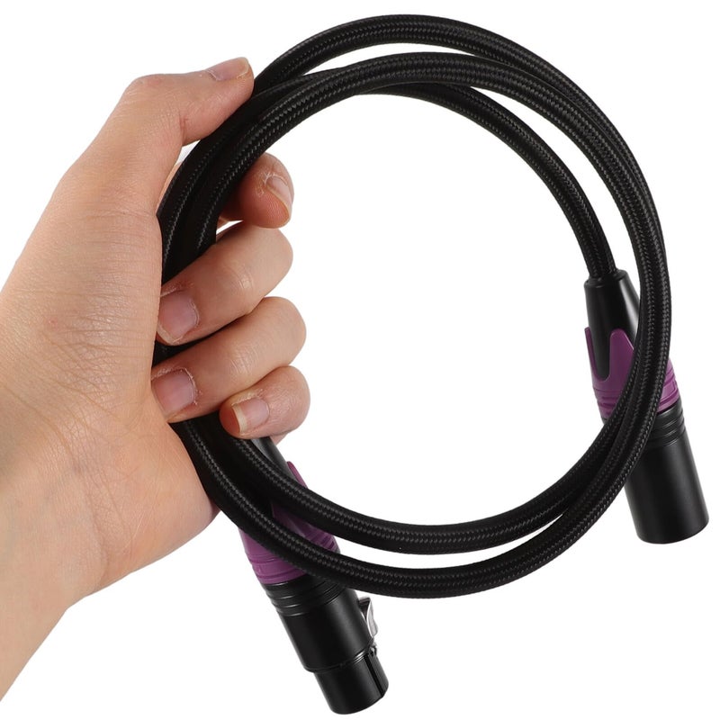 1 Meter Purple XLR Audio Cable Male to Female Shielded Copper Core for Mixers - Image 4