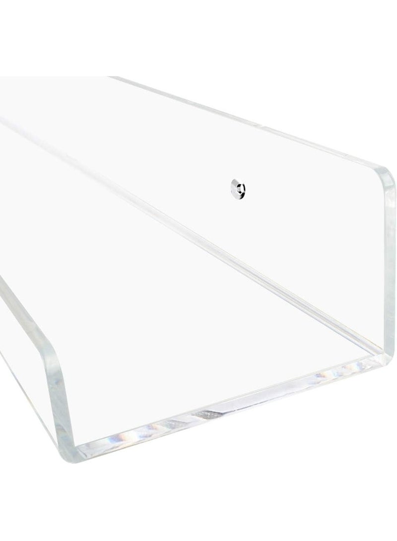 Weiai Clear Acrylic Shelf 15" Invisible Floating Wall Ledge Bookshelf, Kids Book Display Shelves Wall Mounted (15 Inch 3Pack) - Image 2