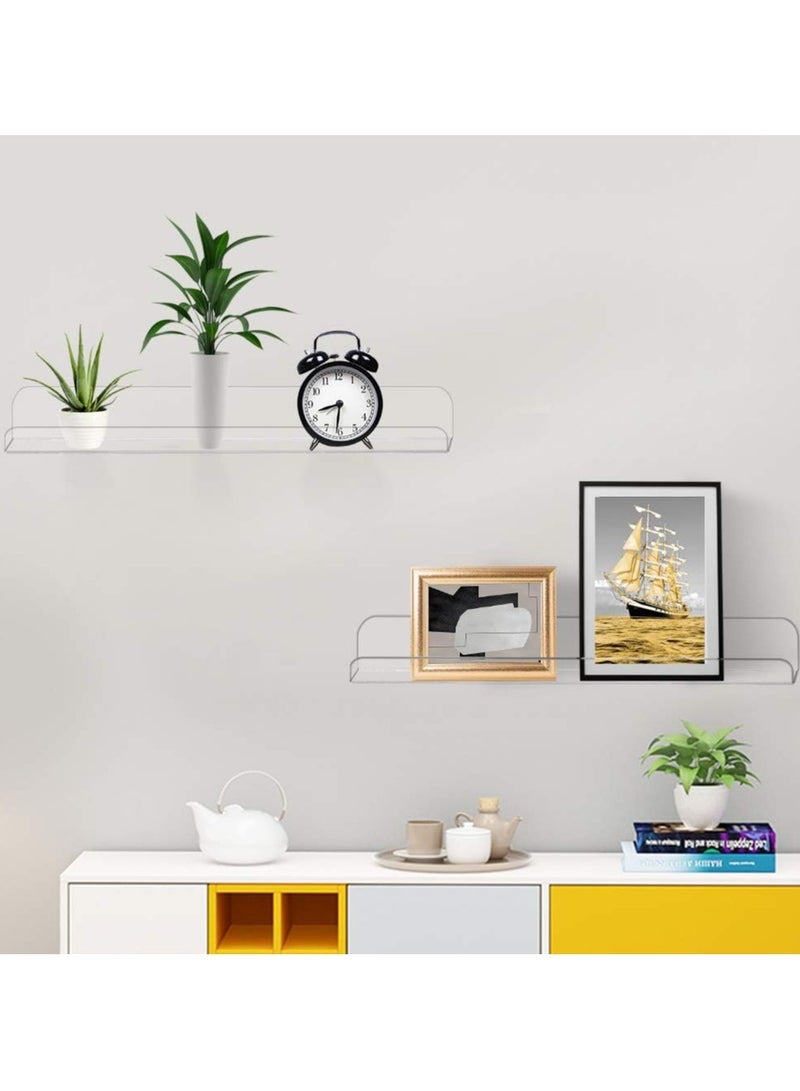 Weiai Clear Acrylic Shelf 15" Invisible Floating Wall Ledge Bookshelf, Kids Book Display Shelves Wall Mounted (15 Inch 3Pack) - Image 4