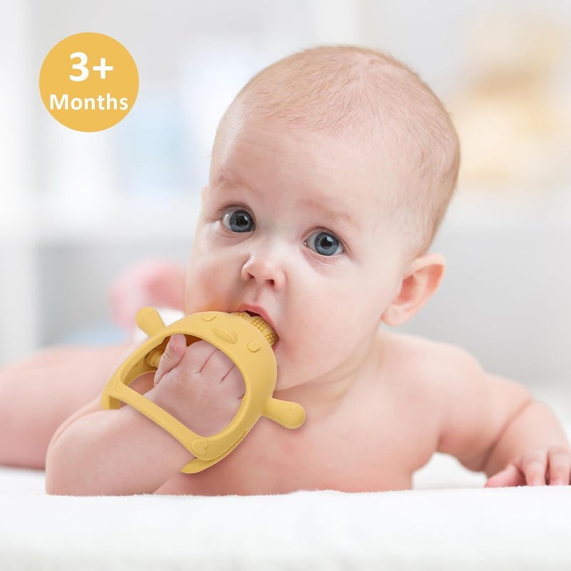 Socub Silicone Baby Teether Toys for Infants 36 612 Months BPA Free AntiDrop Silicone Mitten Teething Toy Baby Chew Toys for Sucking Needs Newborn Essentials  Baby Shower Gifts GirlsDark Pink - Image 5