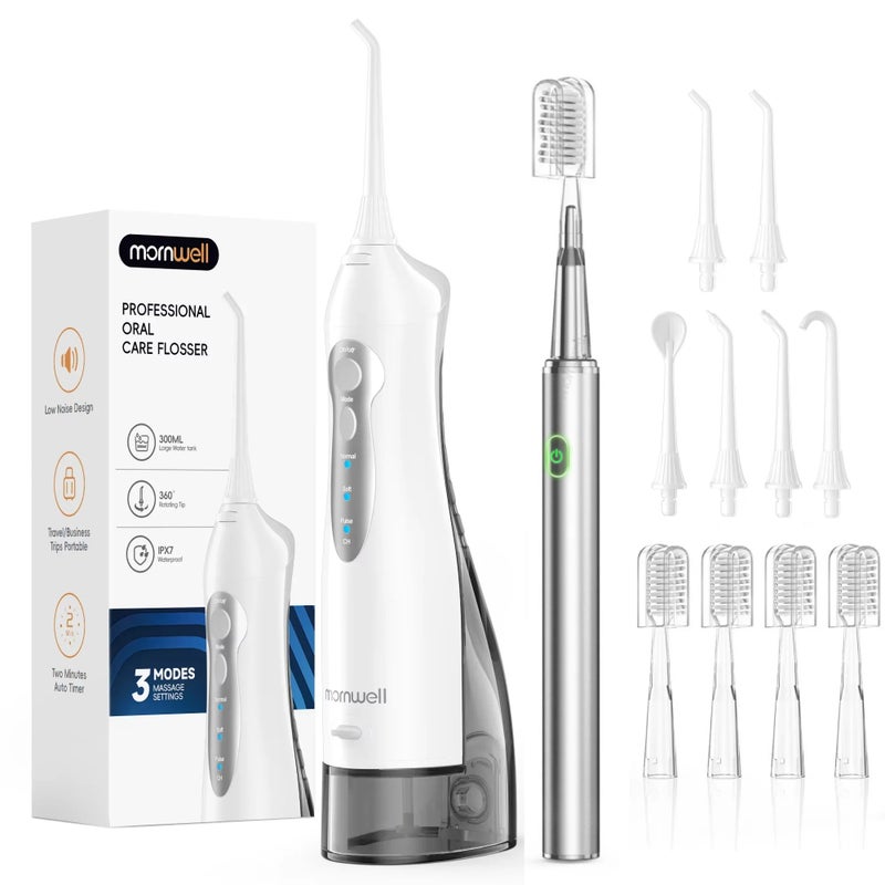 Mornwell Electric Toothbrush Care Combination Portable Usb Rechargeable Oral Irrigator For Deep Tooth Cleaning And Gum Health - Image 1