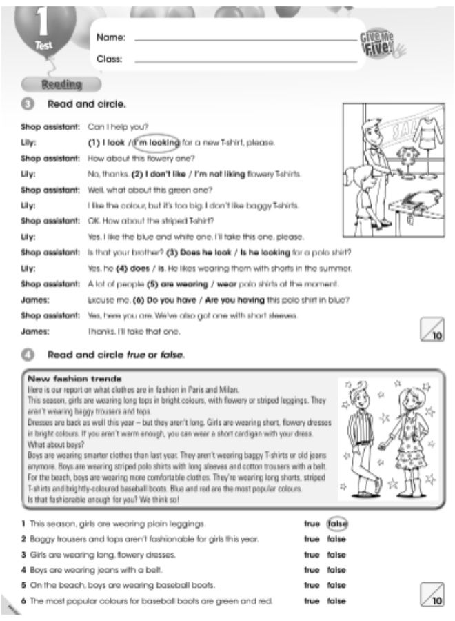 Macmillan Give Me Five-  English Course for Young Learners -level 5-Units1-9 -Standard Level_Tests - Image 2