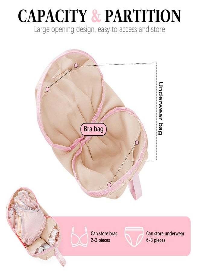MAYCREATE® Pink Polyester Underwear Organizer Bag with Zipper Closure, 21x11x18cm Travel & Daily Use Storage Bag - Image 2