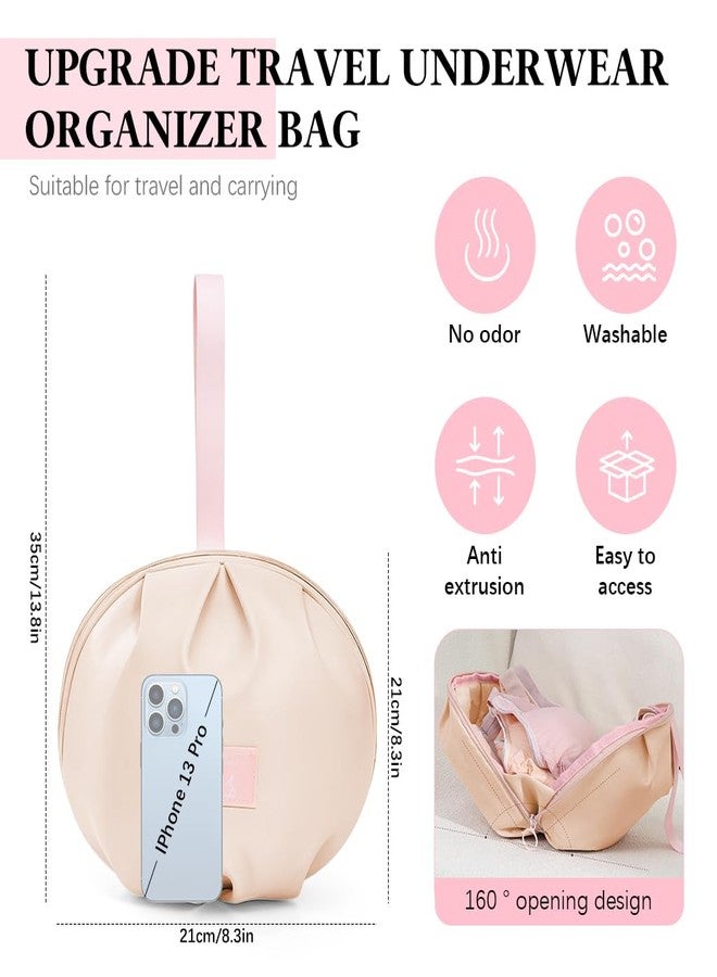 MAYCREATE® Pink Polyester Underwear Organizer Bag with Zipper Closure, 21x11x18cm Travel & Daily Use Storage Bag - Image 3