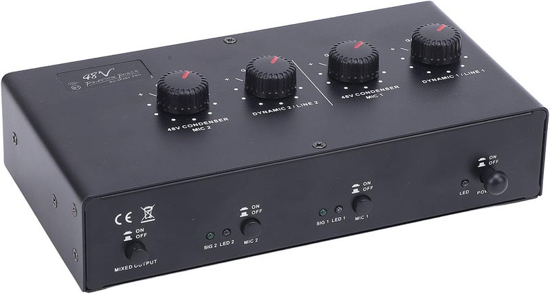 LiebeWH Microphone Amplifier, 48V Phantom Power Supply, 2 Channel Input Output for Condenser Mic, Dynamic Mic, Guitar, Lossless Amplification, Device Compatibility, BT Accompaniment, - Image 3