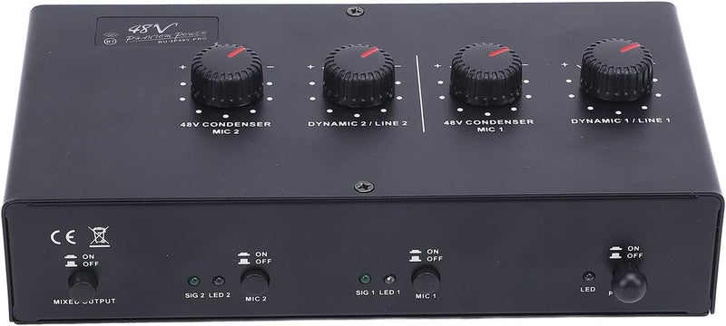 LiebeWH Microphone Amplifier, 48V Phantom Power Supply, 2 Channel Input Output for Condenser Mic, Dynamic Mic, Guitar, Lossless Amplification, Device Compatibility, BT Accompaniment, - Image 5