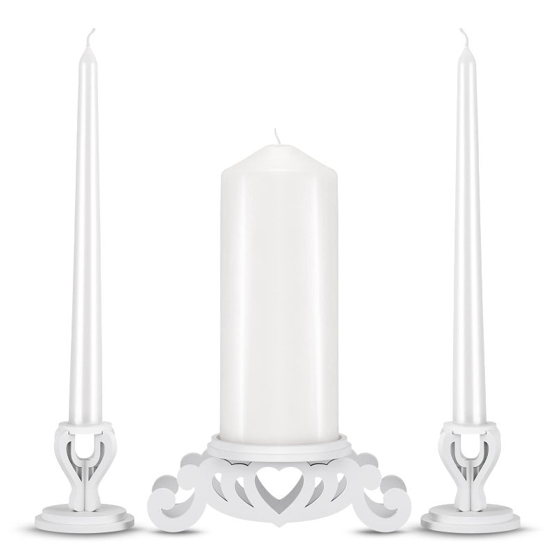 Rozrety Unity Candle Holder  Unity Candles Stand for Wedding Ceremony Set  Pillar Taper Candle Holders for Weddings Centerpiece DecorationBridal Shower Candles not Include