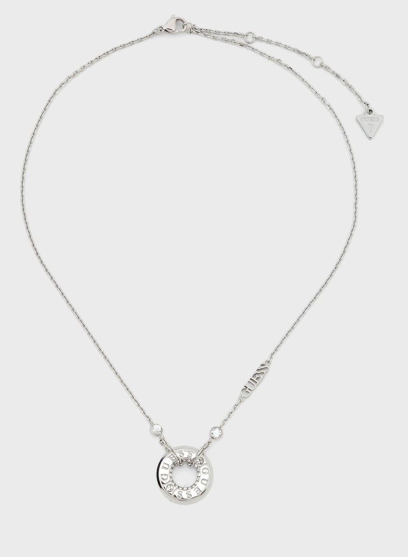 GUESS Logo Round Necklace - Image 1