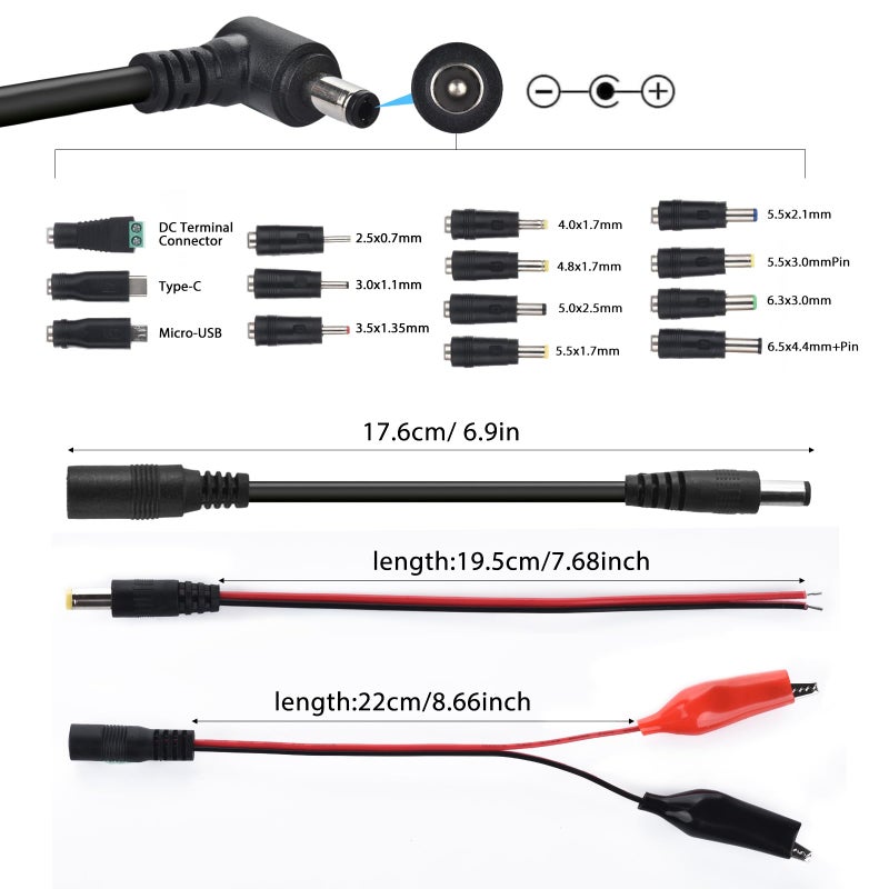 Amtake محول طاقة عالمي قابل للتعديل 4A 144W قابل للتعديل متغير التبديل 3V~36V 3V 5V 12V 24V 30V 36V محول AC/DC، محول AC إلى DC مع 14 طرف، محول قطبية وسلك اختبار - Image 5