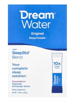 Dream Water Dream Water, Original Sleep Powder, Snoozeberry, 10 Sticks, 1.06 oz  - Image 1