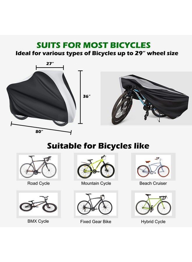 NABAAT Universal Waterproof Dust Cycle / Bicycle Cover for Outdoor Rain/ Sun/ Snow/ Corrosion Protection (Black & Silver), Nylon - Image 2
