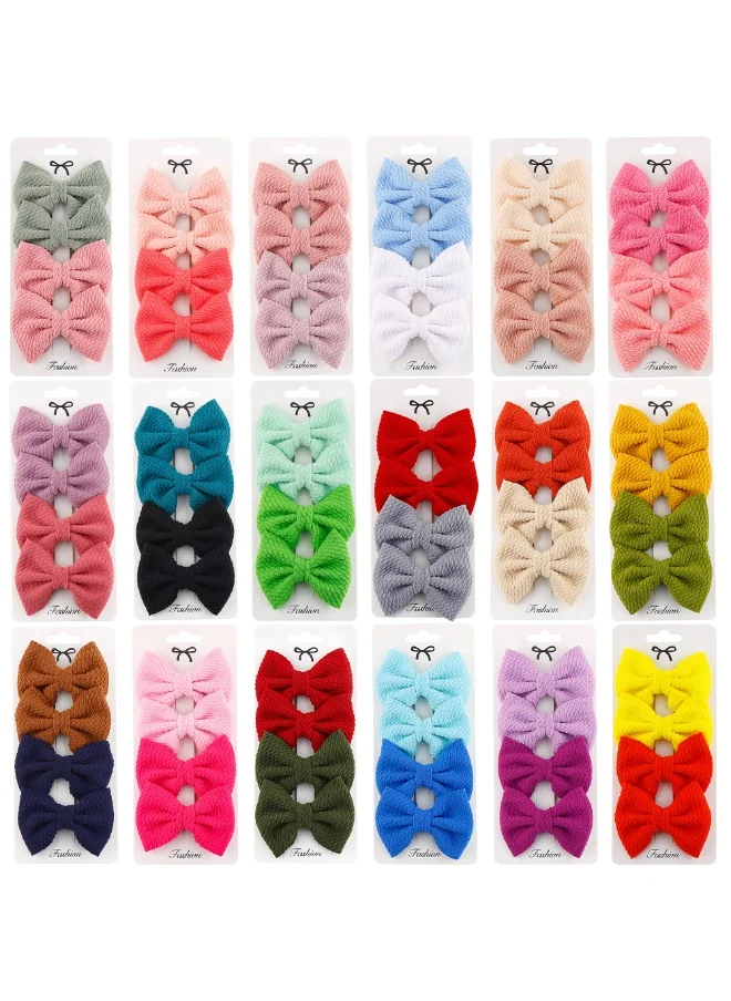 دىدانيالا D'Daniela Nisha Ribbon Bow Clip Set For Babies and Girls -  Red & Olive Green