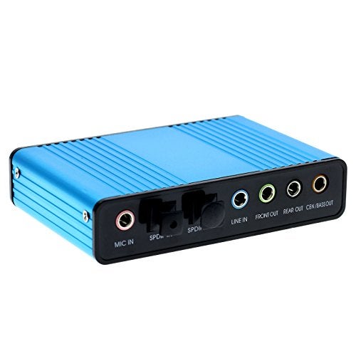 Optimal Shop USB 2.0 External Sound Card 6 Channel 5.1 Surround Adapter Audio S/PDIF for PC -Blue - Image 2