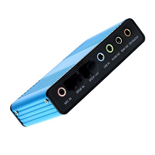 Optimal Shop USB 2.0 External Sound Card 6 Channel 5.1 Surround Adapter Audio S/PDIF for PC -Blue - Image 1