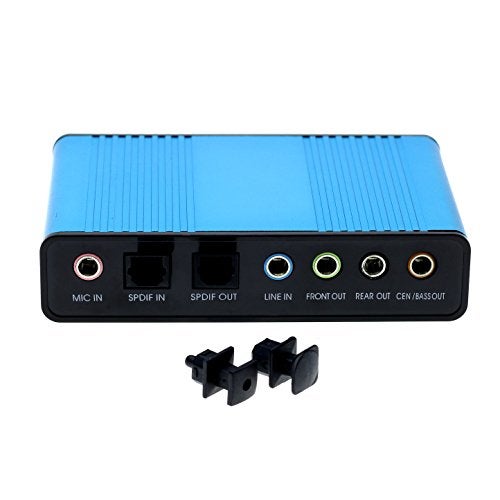 Optimal Shop USB 2.0 External Sound Card 6 Channel 5.1 Surround Adapter Audio S/PDIF for PC -Blue - Image 4