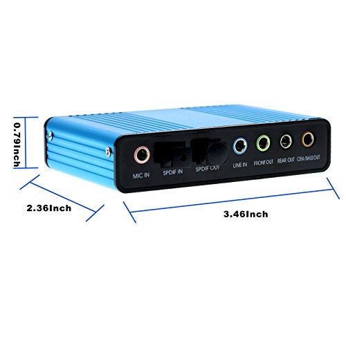 Optimal Shop USB 2.0 External Sound Card 6 Channel 5.1 Surround Adapter Audio S/PDIF for PC -Blue - Image 5