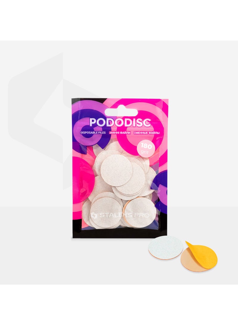 STALEKS PRO ملفات بيضاء للاستخدام مرة واحدة لتقشير القدمين | PODODISC L EXPERT 180 grit (30 قطعة) - Image 2