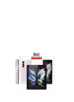[5 Pcs] Screen Protector For Samsung Z Fold 5,Ultra-Thin Clear Soft TPU Film For Galaxy Z Fold 5 Include 1 Front+1 Back+1 Inside+1 Hinge+1 Lens Film For Z Fold 5 (Fold 5, Clear)