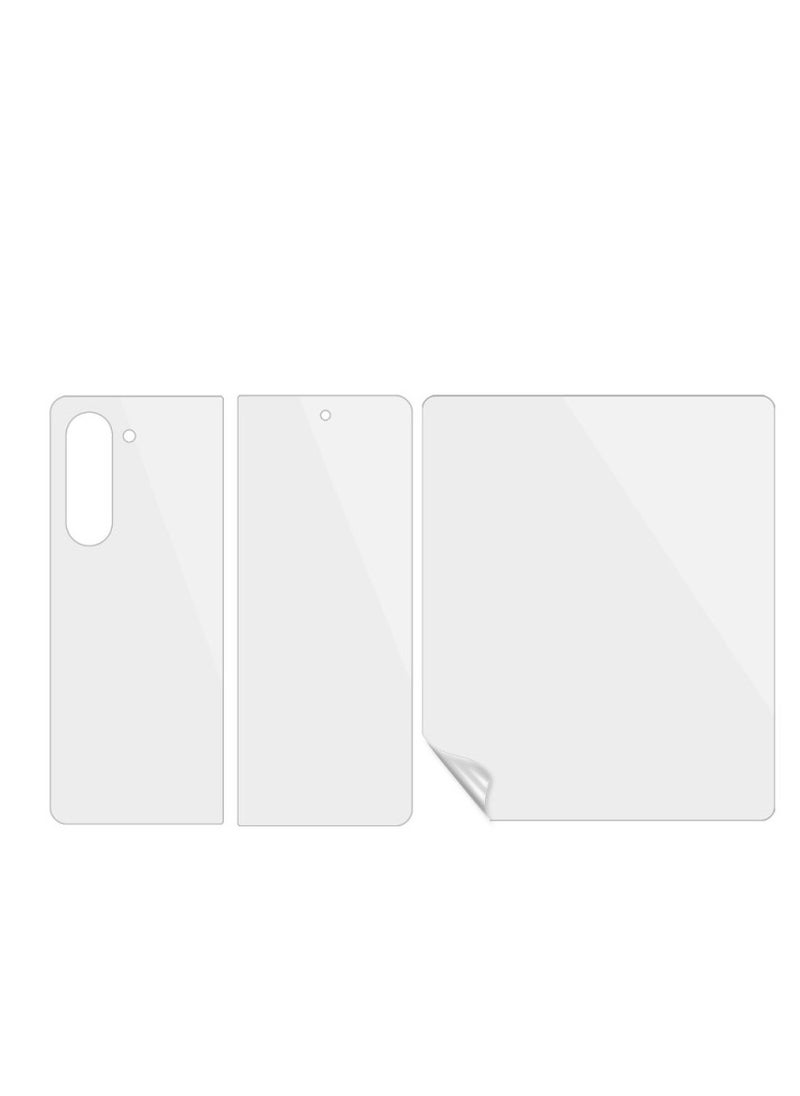 Generic - [5 Pcs] Screen Protector For Samsung Z Fold 5,Ultra-Thin Clear Soft TPU Film For Galaxy Z Fold 5 Include 1 Front+1 Back+1 Inside+1 Hinge+1 Lens Film For Z Fold 5 (Fold 5, Clear) - Image 1