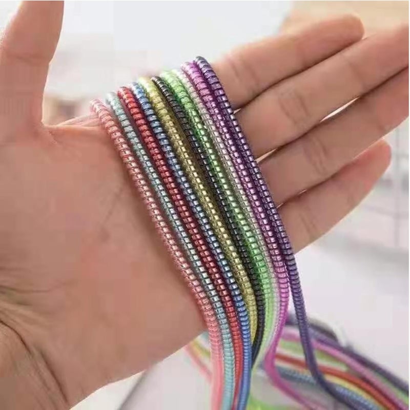 Like Star مجموعة واقي الكابلات ® – 2 لفائف كابل حلزونية + 4 قطع واقيات كابل ملونة لكابلات USB، الشاحن وسماعات الرأس – مجموعة منظم الأسلاك المضادة للتآكل للهاتف، الكمبيوتر، المنزل والمكتب (فراشة) - Image 3