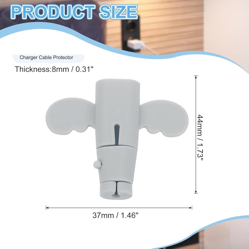 Like Star مجموعة واقي الكابلات ® – 2 لفائف كابل حلزونية + 4 قطع واقيات كابل ملونة لكابلات USB، الشاحن وسماعات الرأس – مجموعة منظم الأسلاك المضادة للتآكل للهاتف، الكمبيوتر، المنزل والمكتب (فراشة) - Image 5