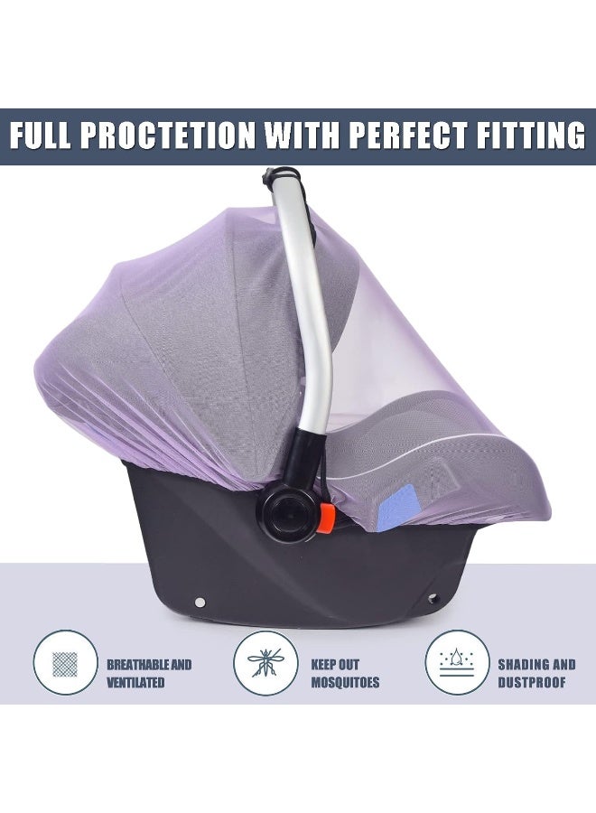 Sysmie Mosquito Net for Baby Car Seats, Infant Car Seat Insect Mesh Net, Breathable, Universal Fit for All Car Seats, Premium Quality: Machine Washable Durable & Long Lasting Infant Insect Netting (Purple) - Image 3
