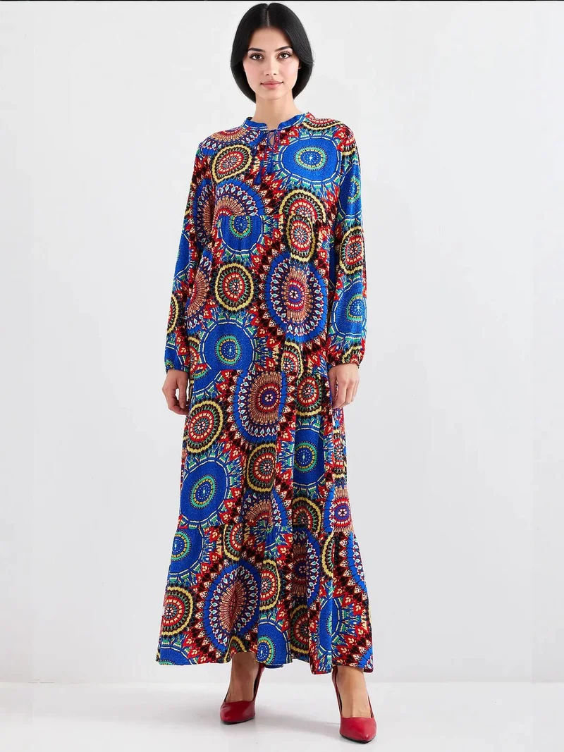 BIG DART BDART Maxi Dress with Bow Tie Collar