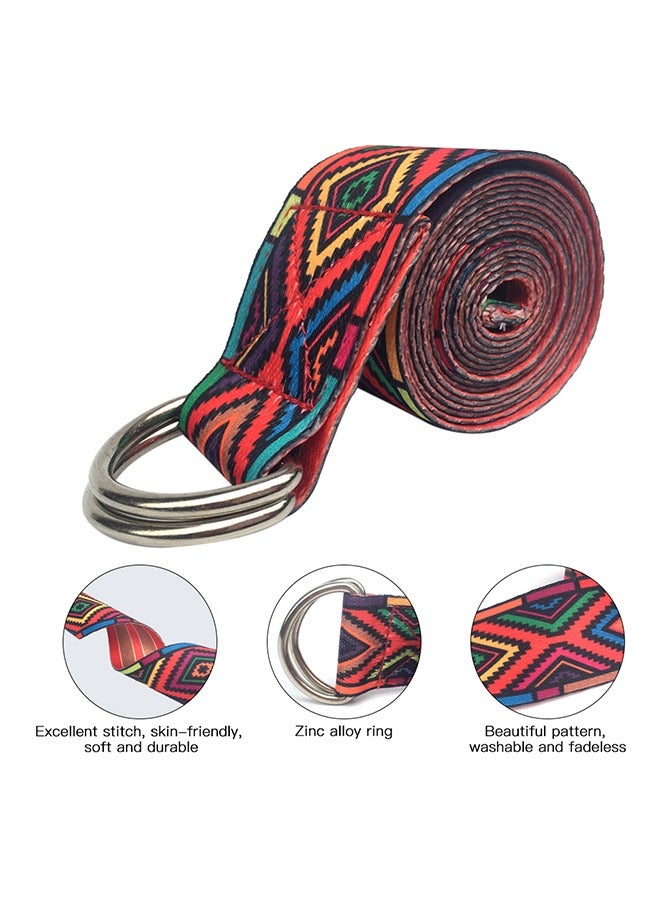Generic Printed Cotton Yoga Stretching Strap-6 Feet,Skade Resistance Bands Fitness Band Yoga Belt Leg Stretcher, Stretch Band Polyester Cotton, For Yoga, Fitness, Pilates  - Image 1