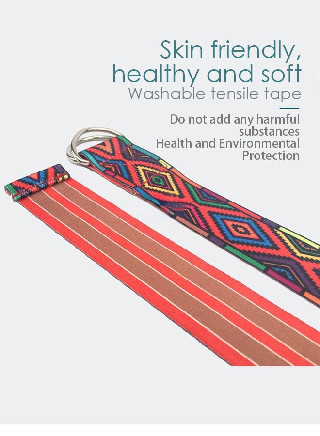 Generic Printed Cotton Yoga Stretching Strap-6 Feet,Skade Resistance Bands Fitness Band Yoga Belt Leg Stretcher, Stretch Band Polyester Cotton, For Yoga, Fitness, Pilates  - Image 4
