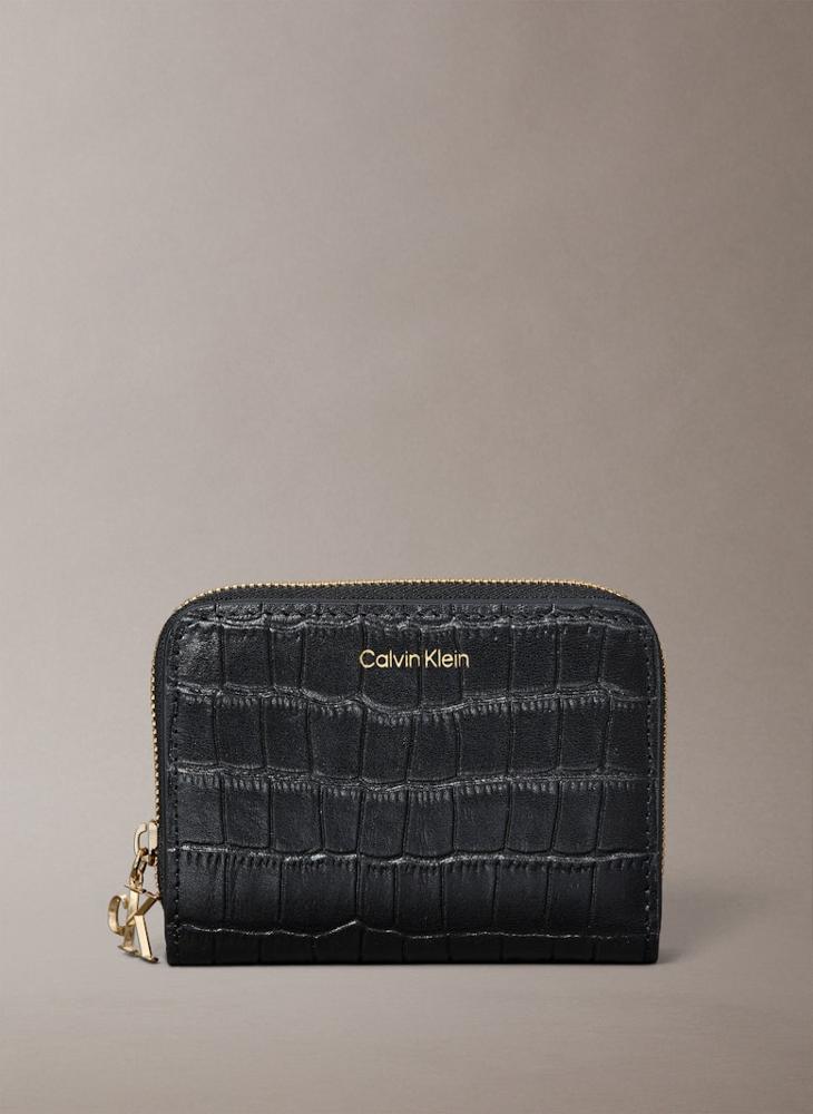 CALVIN KLEIN Leather Croc-Effect RFID Zip-Around Wallet - Image 1