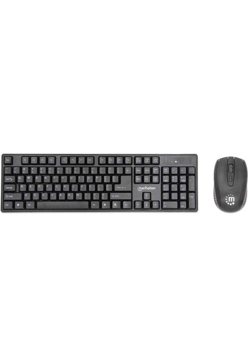 Manhattan Wireless Keyboard and Optical Mouse Set - 178990 - Black