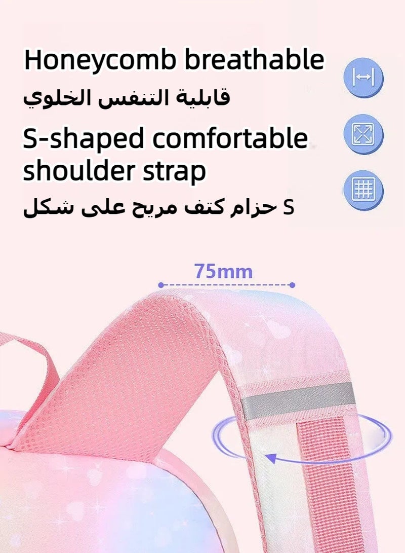 فتح حقيبة الظهر المدرسية 180 درجة ، حقيبة كتاب الأطفال الخفيفة الوزن متعددة المقصورات ذات القدرة الكبيرة ، حزام الكتف الممشوة القابلة للتعديل للمدرسة الابتدائية ، السفر اليومي ، الأنشطة في الهواء الطلق - Image 3