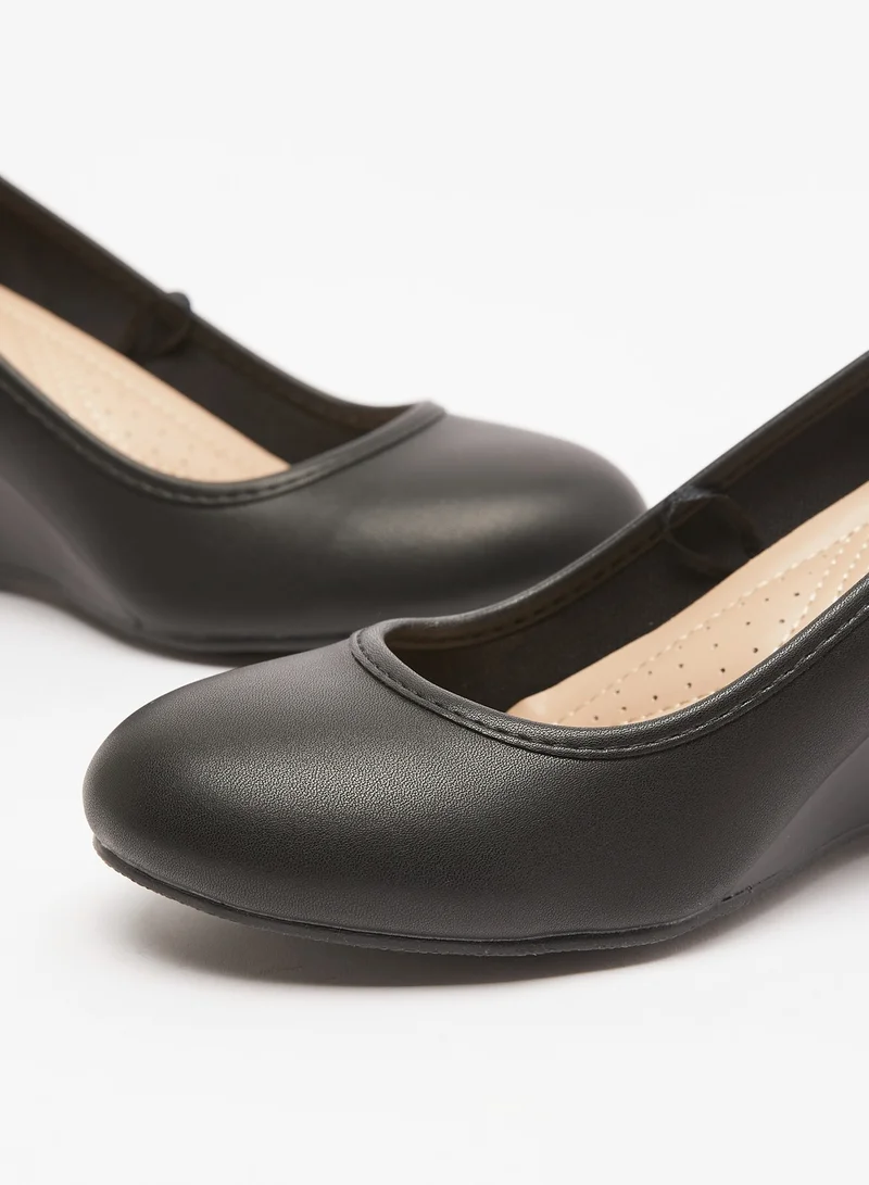 Le Confort Solid Slip On Pumps with Wedge Heels