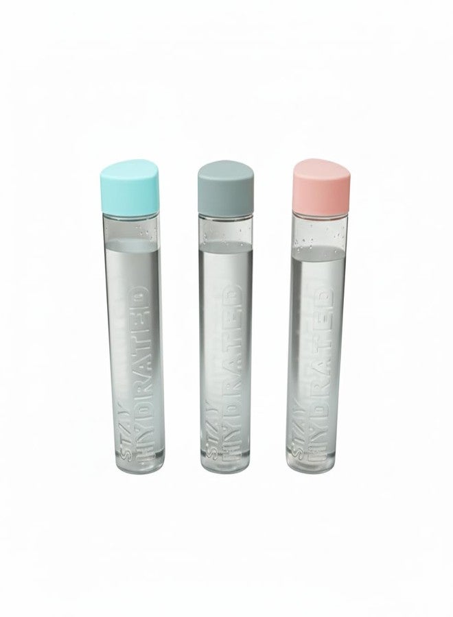 Ebbstone DOMS Shape 800ml Pet water bottle 0.8 ltr each with heavy Plastic Lid, Leak proof, BPA Free, Reusable Water bottle for fridge, Office, School, set of 3 - Image 1